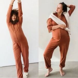 Storq Maternity utility jumpsuit coverall cinnamon Size 1 Pregnant